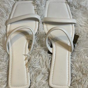 Forever 21 White Square Toe Sandal NWT